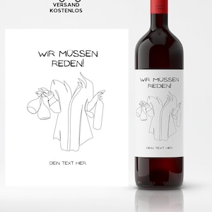 Weinetikett personalisiert Beste Freundin, Flasche Aufkleber Wein Etikett für Freunde, Beste Freunde, Wir müssen Reden! Idee für Ankündigung