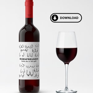 Wijnetiket gepersonaliseerde vriendschapsflessticker, label voor vrienden, boezemvriend, beste vriend, DIGITALE directe DOWNLOAD!