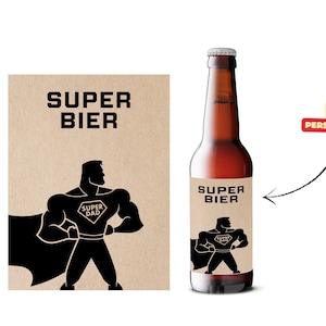 Bieretikett personalisiert zum Vatertag, Bierflasche Aufkleber für Geburtstag, Vatertag, Bester Papa, Besonderer Anlass Etikett | SUPER DAD!