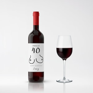 Etichetta vino personalizzata per un compleanno, etichetta adesiva per bottiglie, per un compleanno 30/40, regalo personale, niente in sospeso!