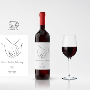 Weinetikett personalisiert Hochzeit Flasche Aufkleber Wein Mr Mrs Etikett Hochzeitstag Just Married Hochzeit Flaschen Etikett Jahrestag Herz