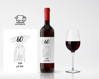 Etykieta na wino Spersonalizowana naklejka na butelkę ślubną Etykieta na wino z okazji rocznicy ślubu Nowożeńcy Etykieta na butelkę z okazji rocznicy