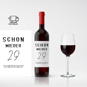 Etichetta vino personalizzata per un compleanno, etichetta adesiva per bottiglie per un compleanno, semplicemente per ogni occasione, ancora il 29