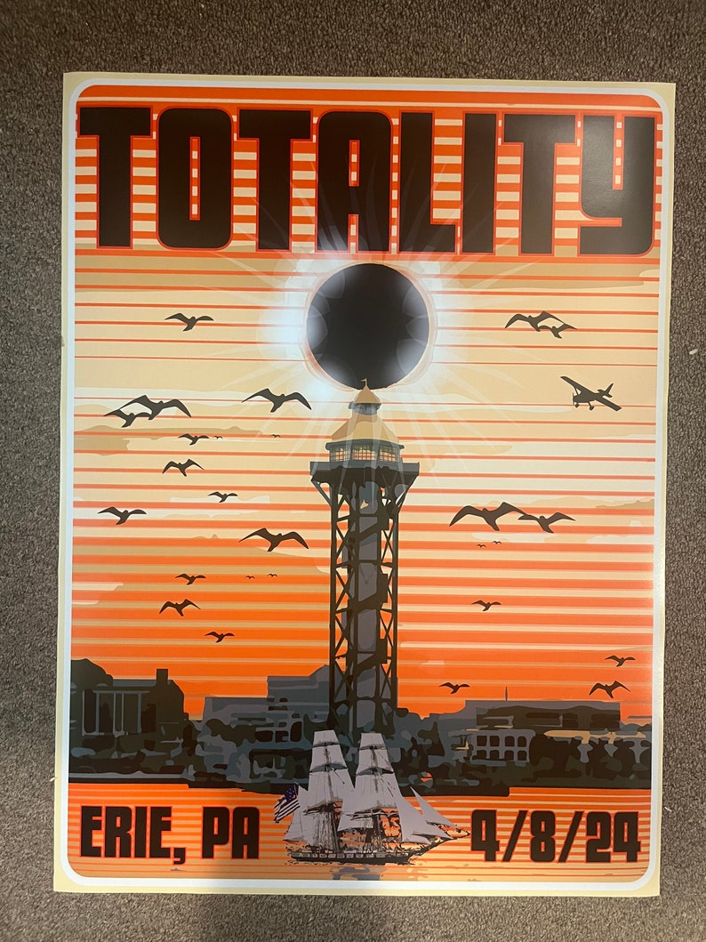 Eclipse Totality Poster Erie PA, Pennsylvania Poster, 18 X 24 Etsy