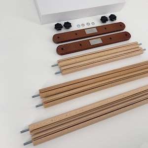 Adjustable Cross Stitch Frame Set–2 with Sizes (17.75",23.75",29.5") with Side Bars & Scroll Rods | Embroidery and Needlework Frame W-Stands