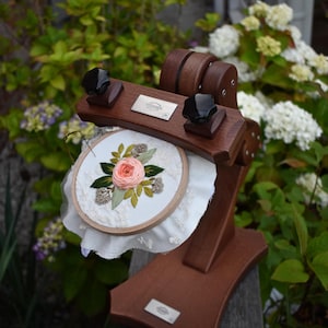 Embroidery Hoop & Q-Snap Stand | Premium Handmade Wooden Hoop and Frame Holder Stand for Cross Stitch, Needlework DIY Crafting | W-Stands