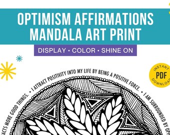 Optimism Affirmations Mandala Art Print