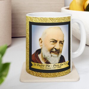 St Padre Pio The Beauty of a Sinless Soul 11oz or 15oz Inspirational Vintage Catholic Saint Ceramic Coffee Mug Baptism Confirmation Gift Mug