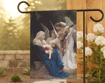 Song of Angels Catholic Garden Banner: Marian Homeschool Decor