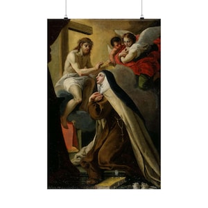 Póster religioso, póster vertical mate de Santa Teresa de Ávila, decoración de pared, regalo católico, impresión espiritual, decoración cristiana para el hogar, católico