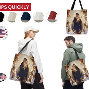 Sac fourre-tout Bouguereau La Vierge aux anges, Sac de courses en toile, Cabas avec impression d'art, Sac à main porté épaule, Sac de courses réutilisable, Cabas écologique