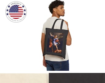 Bolsa de San Miguel Arcángel: Arte católico vintage, bolsa de regalo de Halloween