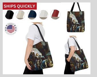 St. Joan of Arc Tote Bag: Religious Catholic Art Shoulder Bag