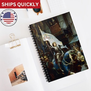 Vintage Inspired Notebook - Scherrer&#39;s Entrance of St Joan of Arc Into Orleans, Journal, Sketchbook, Diary, History Buffs Gift, Ruled Line