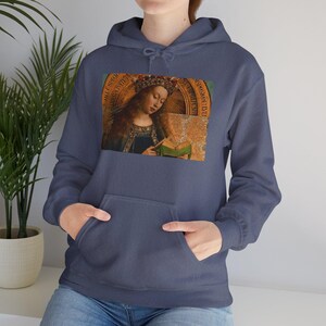 Artistic Virgin Mary Hoodie, Jan van Eyck, Ghent Altarpiece, Unisex Sweatshirt, Religious Gift, Renaissance Art Hooded Sweatshirt, Madonna