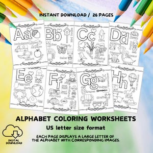 Alphabet à colorier : feuilles d&#39;exercices ABC pour enfants (PDF)