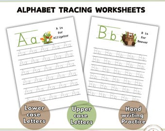 Alphabet Tracing Worksheet: ABC Handwriting Practice for Kids (PDF Download)