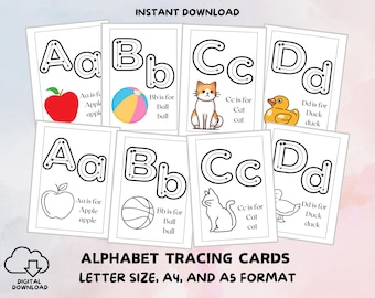 Alphabet Tracing Cards: Preschool Handwriting Practice (PDF)
