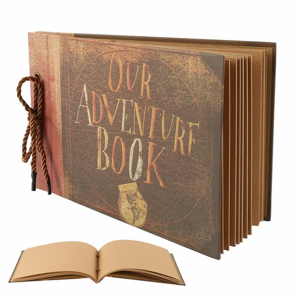 Vintage Photo Album Scrapbook Our Adventure Book Memory Anniversary DIY Gift