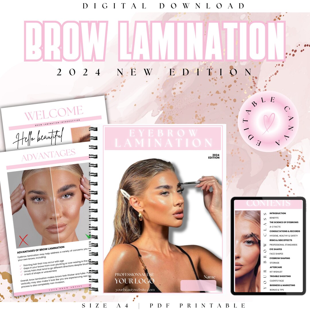 Eyebrow Lamination Training Manual, Tutorial, Eyebrow Training Course ...