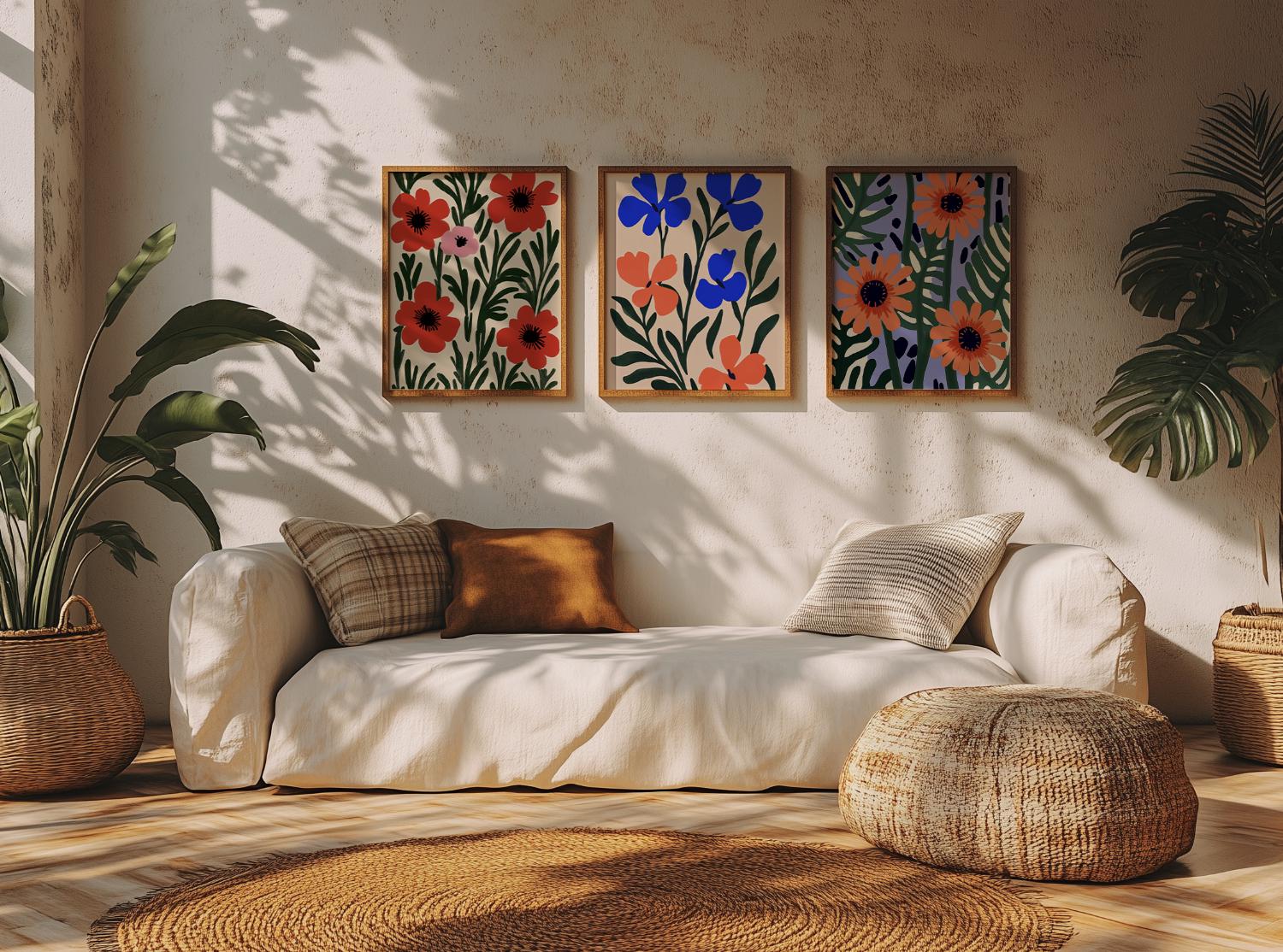 Matisse Style Floral Print Set: Scandinavian Botanical Wall Art (Digital Download A1-A4 JPGs)