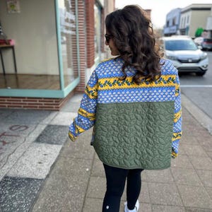 Green Quilted Handmade Jacket Anthro-Inspired Pattern