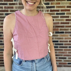 Honeykiss Tie Side Top White