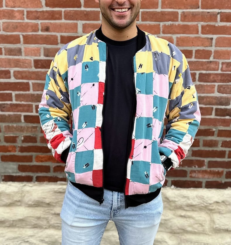 Quilted Men's Bomber Jacket 90s Vintage - Etsy