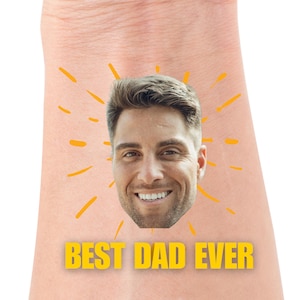 Father’s Day Temporary Tattoo for Dad – Custom Kids Name Gift – Personalized Daddy Tattoo – Cute Gift from Child
