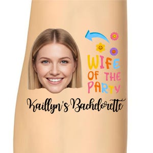 Benutzerdefiniertes Gesichtstattoo - Bräutigam Squad temporäre Tattoos, Junggesellenabschied Gastgeschenke, Ehefrau der Party Bachelorette Ink, lustiges benutzerdefiniertes Gesichtstattoo