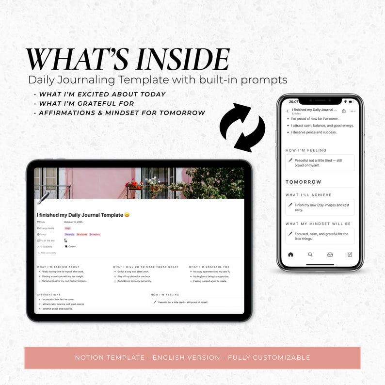 Personal Diary Notion Template | Daily Journal for Gratitude ...