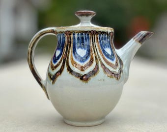Théière vintage El Palomar, céramique mexicaine émaillée