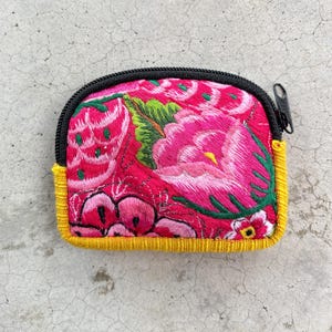 Authentic Mexican Hand-Embroidered Coin Padded Pouch - Choose from Two Unique Designs