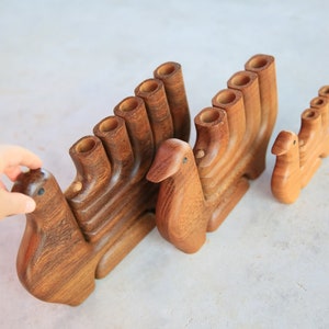 CONTEMPORARY Mexican Beautiful Bird Candelabra made of Cocuite (sustainable) wood 2 sizes available
