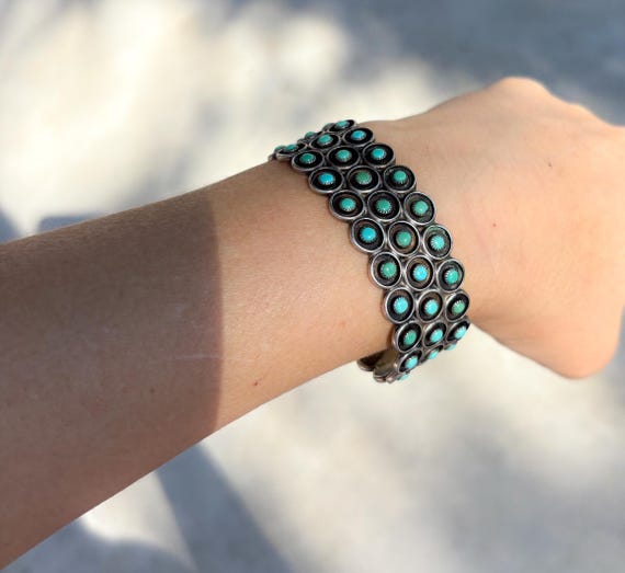 Navajo Turquoise Zuni Turquoise Jewelry Silver And Turquoise Cuff - Main Image