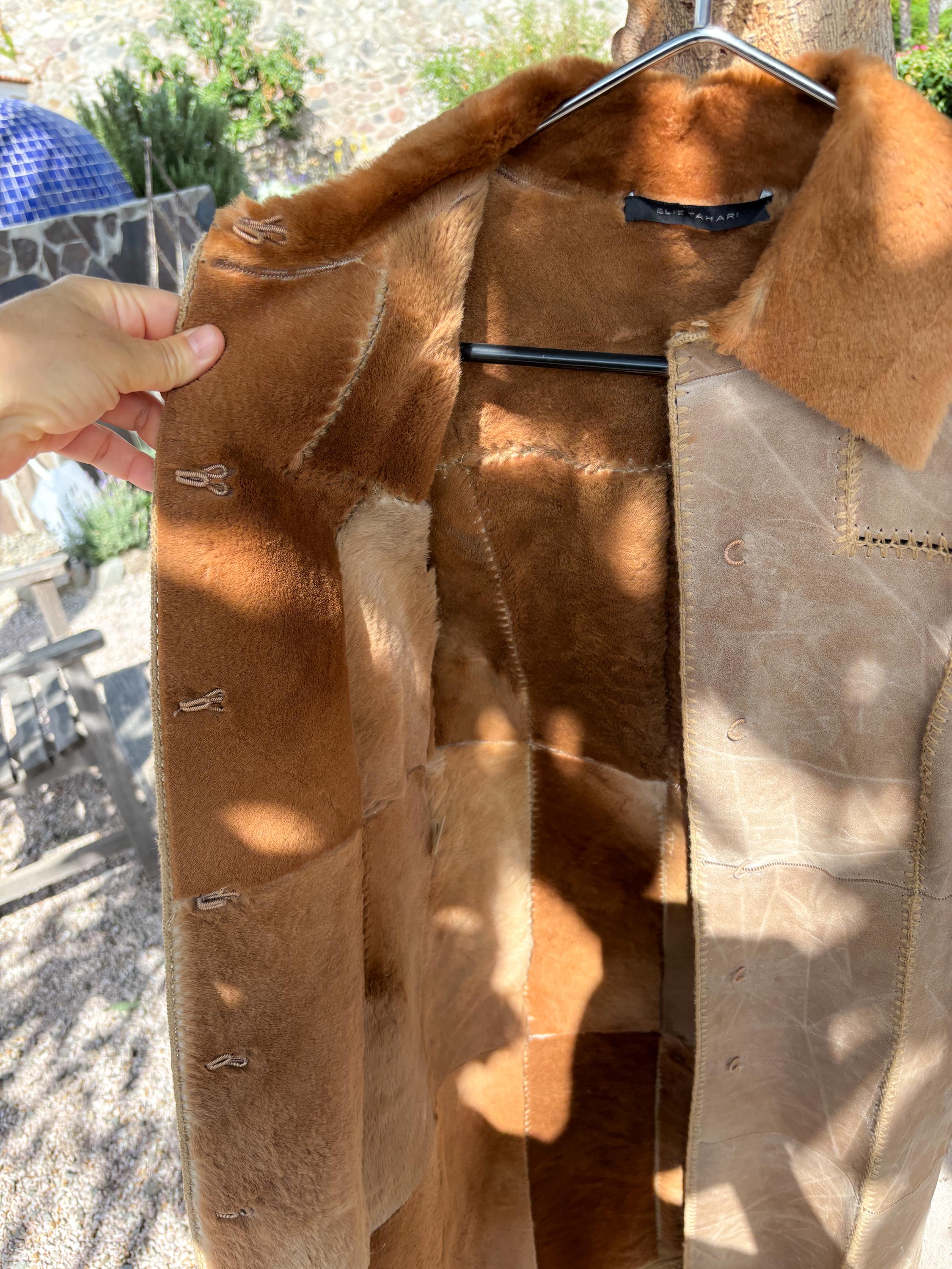 Vintage Elie Tahari Kangaroo Leather Shearling Coat XS – Crochet