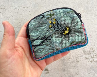 Authentic Mexican Hand-Embroidered Coin Padded Pouch - Choose from Two Unique Designs