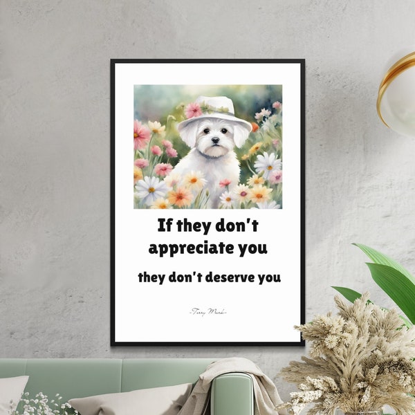 Cute Dog Digital Print Inspirational Quote Home Decor Pet Lover Gift Nursery Art Bedroom Quotes Watercolor Motivational Typography Sayings