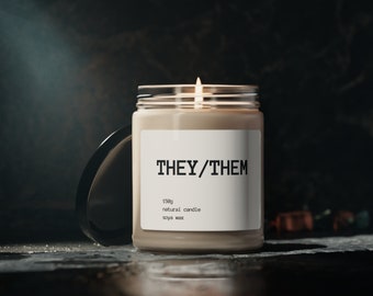 THEY / THEM, Kerze, individuelle Kerze, Sojakerze, personalisierte Geschenke, lustige Kerze, Freund Geschenk, Freundin Geschenk, Mann Geschenk, Frau Geschenk