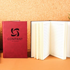 Company Logo Engraved Journal, Customized Leather Journal, Office Gifts, Business Journal, Lined Journal, Gift For Assistant, Coworker Gift
