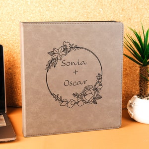 Personalized Wedding Organizer, Leather Binder 3-Ring, Custom Wedding Binder, Binder Organizer, Engraved Binder, Wedding Engagement Planner