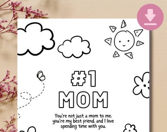 Instant Download Mother's Day Colouring Page