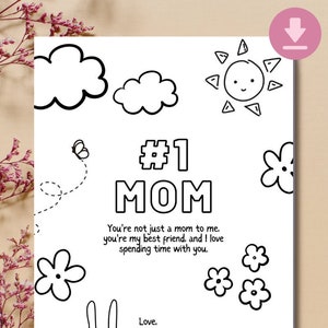 Instant Download Mother's Day Colouring Page