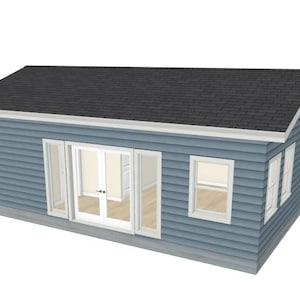 452 Sq Ft ADU House Plan | 1 Bed 1 Bath Small Home | Architectural Drafting Set | PDF Floor Plan | Permit Ready Tiny Home Design 27&#39; x 17&#39;