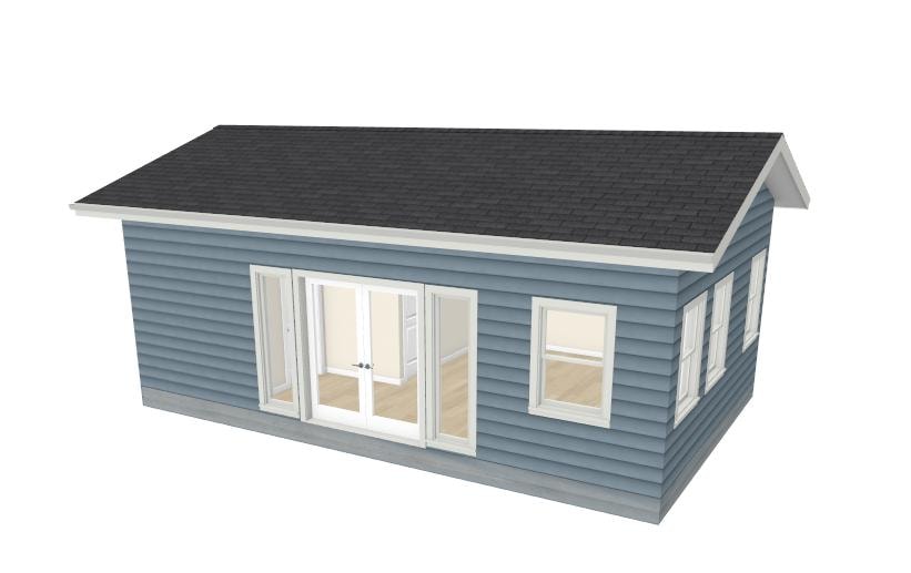 452 Sq Ft ADU House Plan | 1 Bed 1 Bath Small Home | Architectural Drafting Set | PDF Floor Plan | Permit Ready Tiny Home Design 27' x 17'