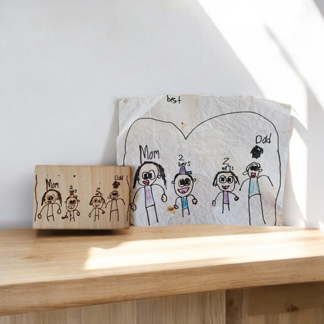 Personalized Drawing Set Personalized Child's Drawing Children Drawing Kids Family Drawing ...