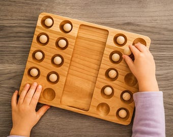 wooden 20 frame Montessori double ten frame math board homeschool math manipulative early math learning kindergarten math counting board