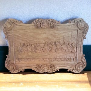 Last Supper Wood Carving, The Last Supper Jesus Christ, Religious Sign, Jesus Wood Carving