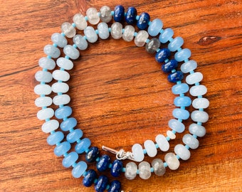 Beaded Gemstone Necklace, Rainbow Bead Necklace, Gemstone Beaded Necklace, Candy Necklace, Boho Necklace, Colorful Necklace, Charm Necklace