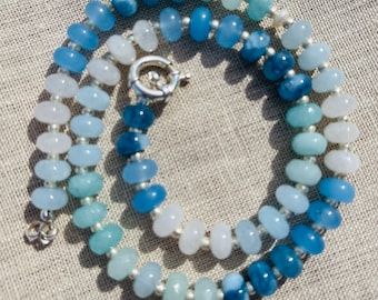 Collana con perline e pietre preziose, collana con perline arcobaleno, collana con perline e pietre preziose, collana di caramelle, collana boho, collana colorata, collana con ciondolo